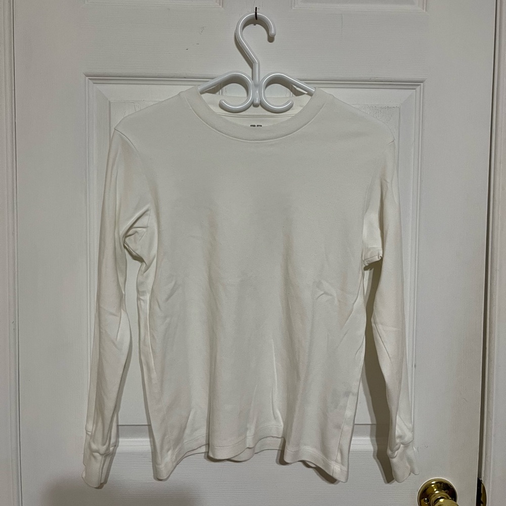 White Uniqlo Long sleeve tee